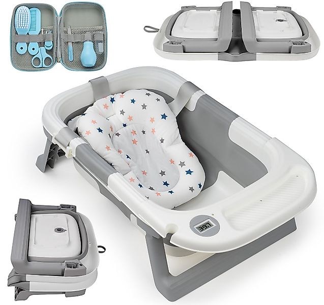 ElitVita Babybadewanne Babybadewanne faltbar mit Kissen & Pflegeset, (1-tlg günstig online kaufen