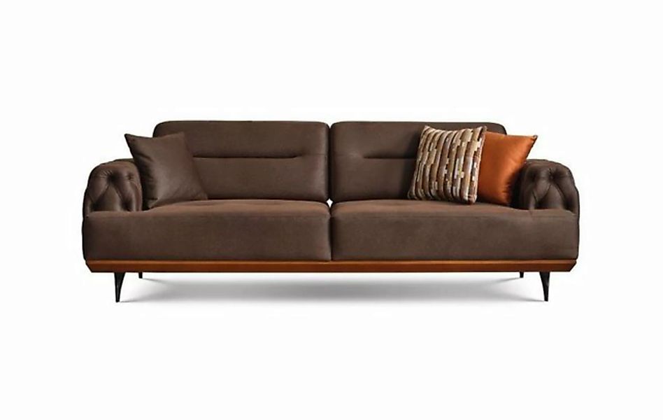 JVmoebel Sofa Polstersofa Dreisitzer Sofa 3 Sitz Couch Braun Stoffsofa Stof günstig online kaufen