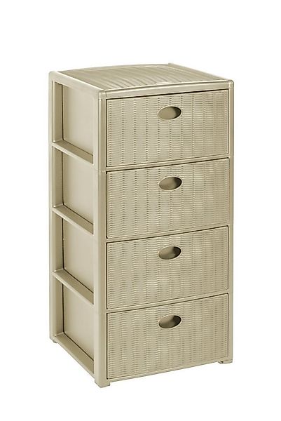 Kreher Rollcontainer mit 4 Schubladen im Rattan Design (Kaschmir Beige), (1 günstig online kaufen