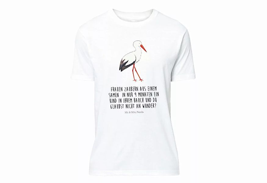 Mr. & Mrs. Panda T-Shirt Storch - Weiß - Geschenk, Party, lustige Sprüche, günstig online kaufen