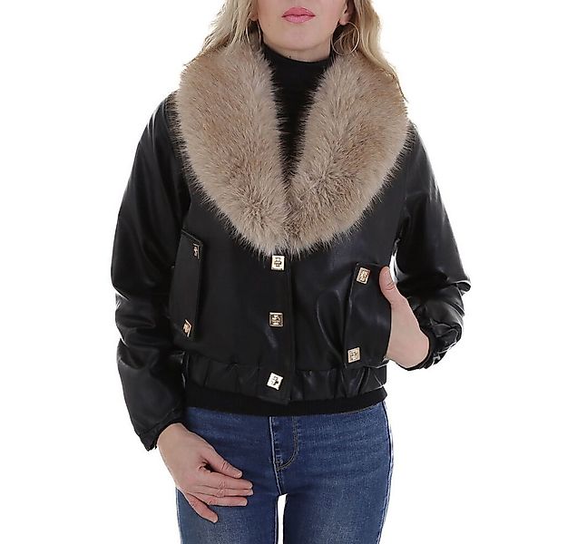 Ital-Design Lederimitatjacke Damen Jacke mit Kunstfellkragen – Eleganz für günstig online kaufen
