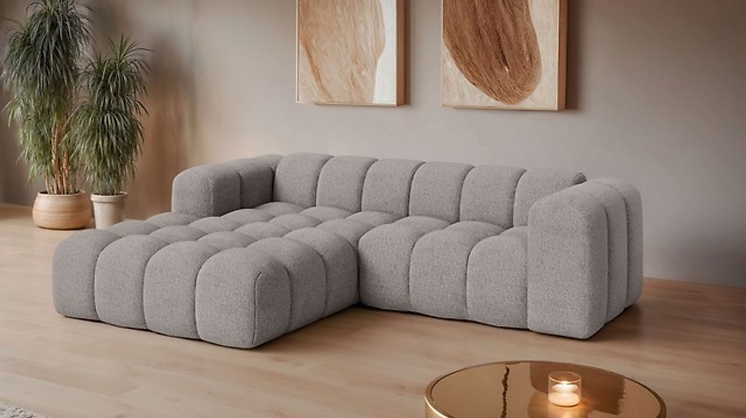 OTTO home Ecksofa »KALLIE Design-Sofa mit Wellenunterfederung, Bubble-Optik günstig online kaufen