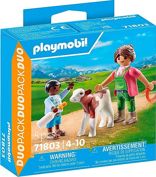 Playmobil® Bäuerin mit Kind und Kalb (71803), Playmobil DuoPack Konstruktio günstig online kaufen