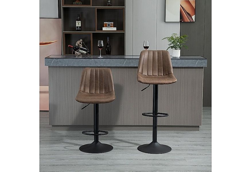 HOMCOM Barhocker Tresenstuhl mit Fußstützen (Drehstuhl, 2 St., Barstuhl), B günstig online kaufen