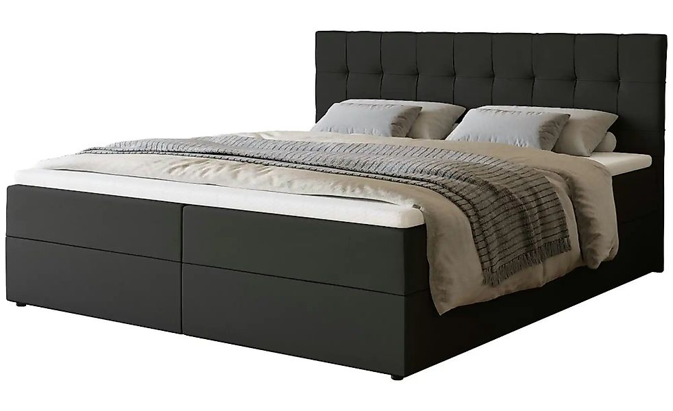 Boxbett mit Stauraum und Topper Dartford ¦ schwarz ¦ Maße (cm): B: 180 H: 1 günstig online kaufen