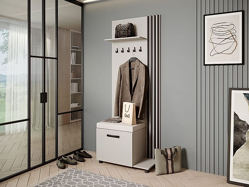 Beautysofa Garderobenschrank Garderobenschrank mit Aufhängern LIVIA günstig online kaufen