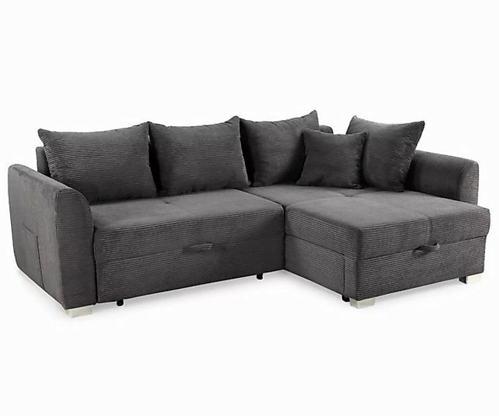 luma-home Ecksofa 15202, mit Bettkasten 236x160 cm, Bettfunktion, Ottomane günstig online kaufen