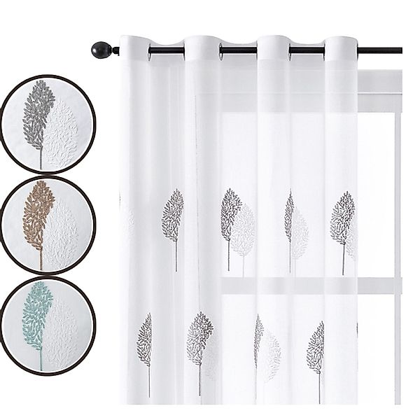 Jibenhome Schiebegardine 2-er Set Voile Gardine günstig online kaufen