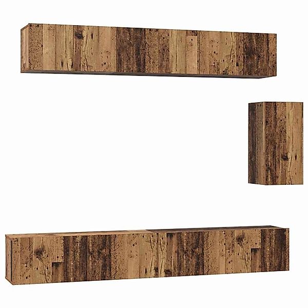 vidaXL TV-Schrank-Set 6-Tlg Altholz 100 x 30 x 30 cm Holzwerkstoff 3393441 günstig online kaufen