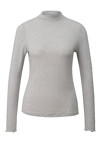 comma casual identity Langarmshirt "semitransparente Optik" hoher Rundhalsa günstig online kaufen