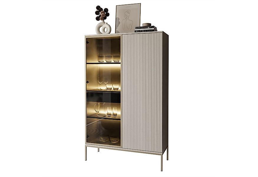 Lookway Vitrine ECLIPSE WTSZ104 in Kaschmir mit LED Beleuchtung Breite: 104 günstig online kaufen