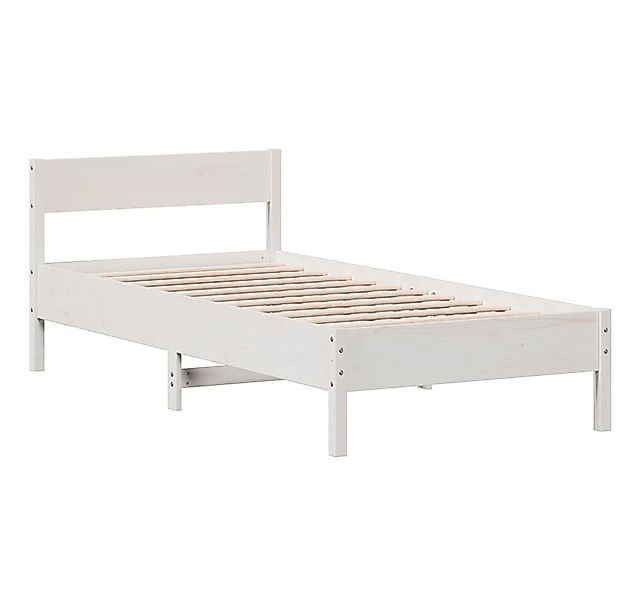 vidaXL Bett Massivholzbett ohne Matratze Weiß 75x190 cm Kiefernholz günstig online kaufen