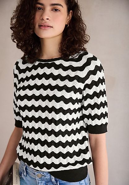 STREET ONE STUDIO Rundhalspullover mit Strick-Detail günstig online kaufen