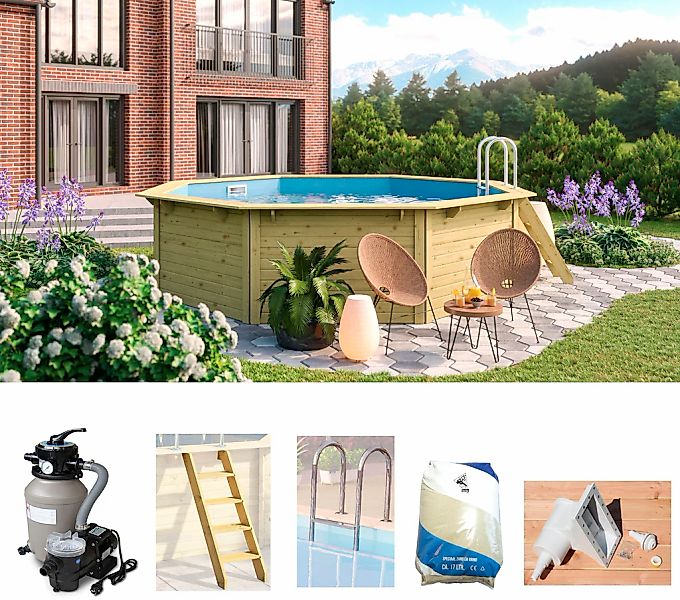 KONIFERA Achteckpool "Aruba 2X" 470x121 cm, 38 mm kesseldruckimprägniertes günstig online kaufen