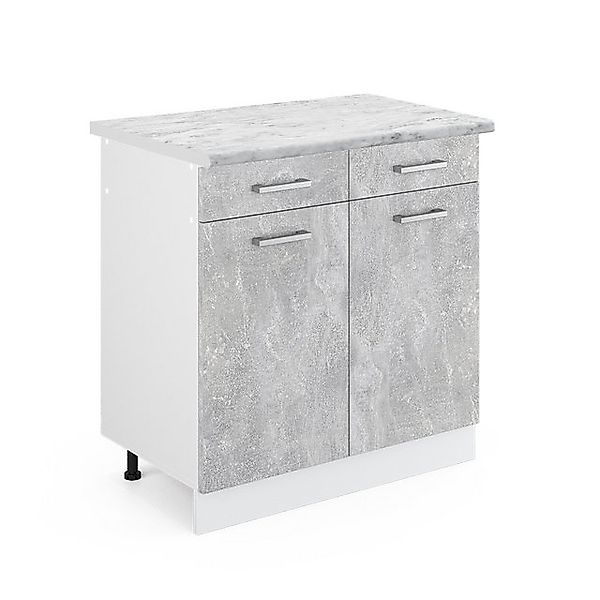Vicco Küchenunterschrank R-Line Schubladenschrank für die Küche Beton/Weiß günstig online kaufen