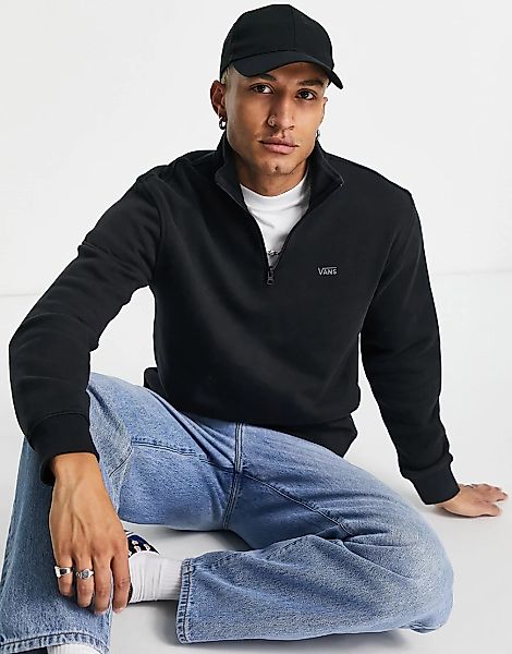 Vans – Comfycush Boxy – Sweatshirt in Schwarz mit kurzem Reißverschluss günstig online kaufen