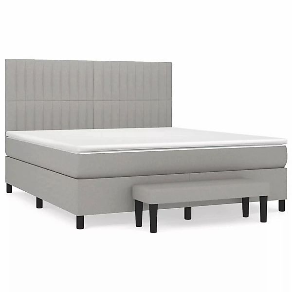 vidaXL Boxspringbett mit Matratze Hellgrau 160x200 cm Stoff1399233 günstig online kaufen