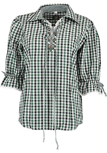 OS Trachten Trachtenbluse Paruvo Tailliert, Liegekragen, 1/1-Arm, Spitze günstig online kaufen