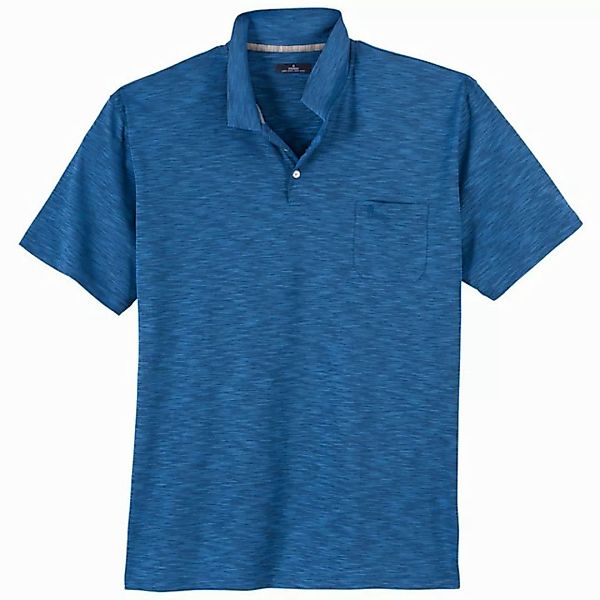 RAGMAN Poloshirt Ragman Softknit Poloshirt Übergröße blau geflammt günstig online kaufen