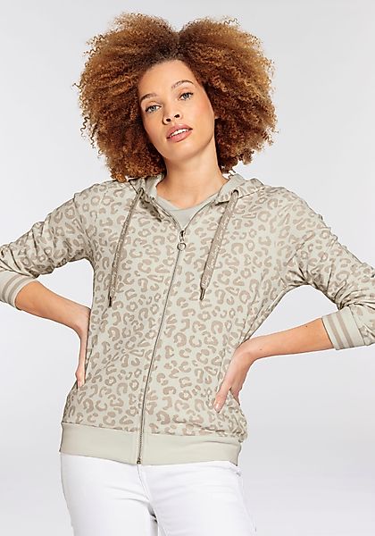 Boysen's Kapuzensweatjacke mit modischem Animal-Allover-Druck - günstig online kaufen