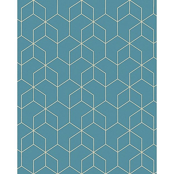 Marburg Vliestapete Grafisch Geometriemotiv Blau 10,05 m x 0,53 m FSC® günstig online kaufen