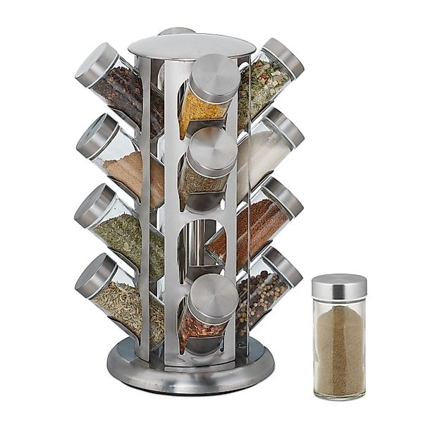 relaxdays Gewürzkarussell mit 16 Gläs günstig online kaufen