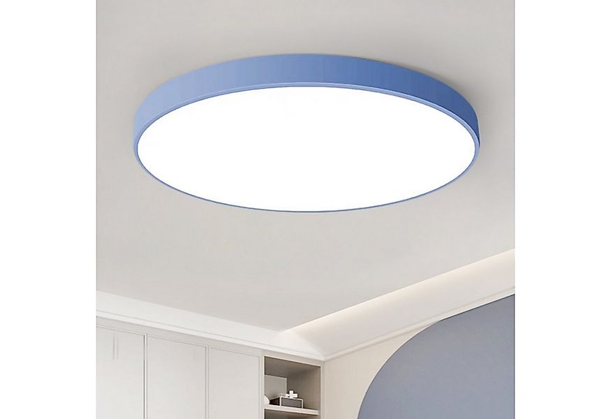 JDONG LED Deckenleuchte 36W Rund Flach Rosa/Grau/Blau Deckenlampe Durchmess günstig online kaufen
