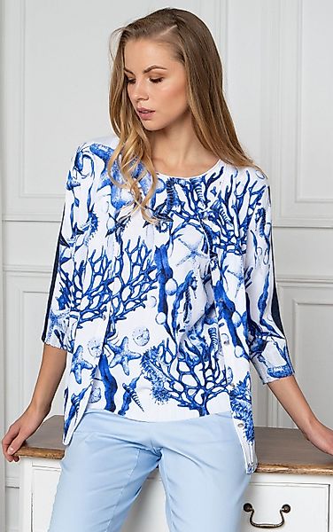 Passioni 2-in-1-Strickjacke Twinset mit Korallen-Print günstig online kaufen