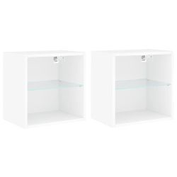 vidaXL TV-Wand Wand-Nachttische mit LED-Leuchten 2 günstig online kaufen