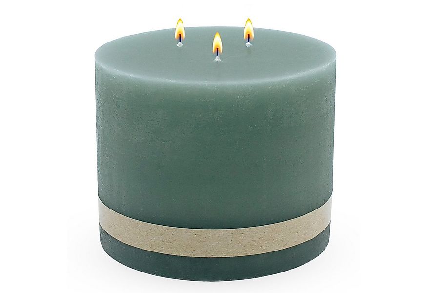 Spetebo Stumpenkerze XL 3-Docht Kerze 14 cm unparfümiert - rot (Packung, 1- günstig online kaufen