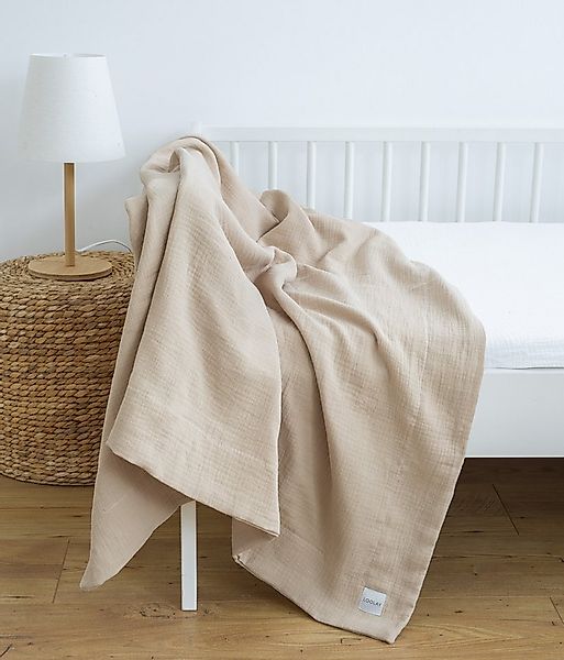 Wohndecke 2-LAGIGE Baumwolle dick MUSSELIN Decke 95x95 120x120 150x200 cm Y günstig online kaufen