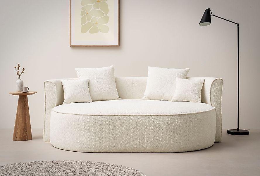 LeGer Home by Lena Gercke 2,5-Sitzer "ISALIE, rundes Loungesofa, mit Kissen günstig online kaufen