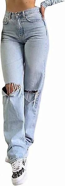 KIKI Schlaghose Hosen Damen Jeans Slim Fit Damen Hip Hop Mode Einfarbige Je günstig online kaufen