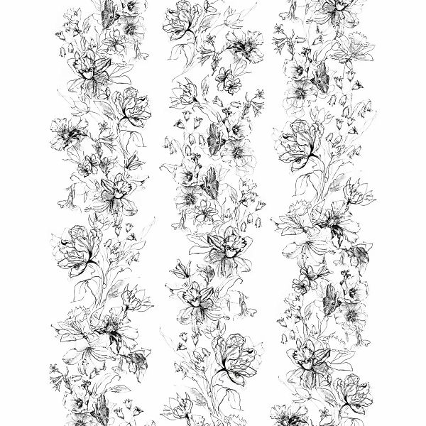 Marburg Vliestapete Blumen Crushed-Optik Modern 270 cm x 210 cm Schwarz günstig online kaufen