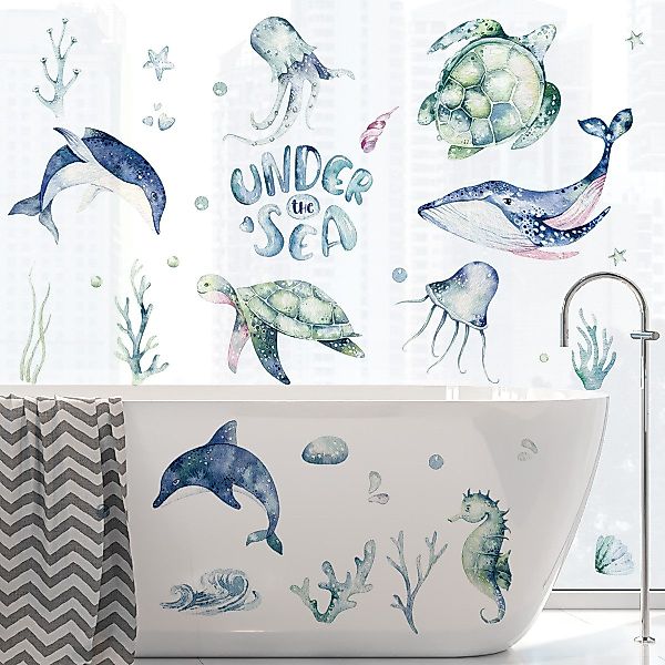 ZEUOPQ Wandtattoo Kinder Wandaufkleber Unterwassertiere Aufkleber günstig online kaufen