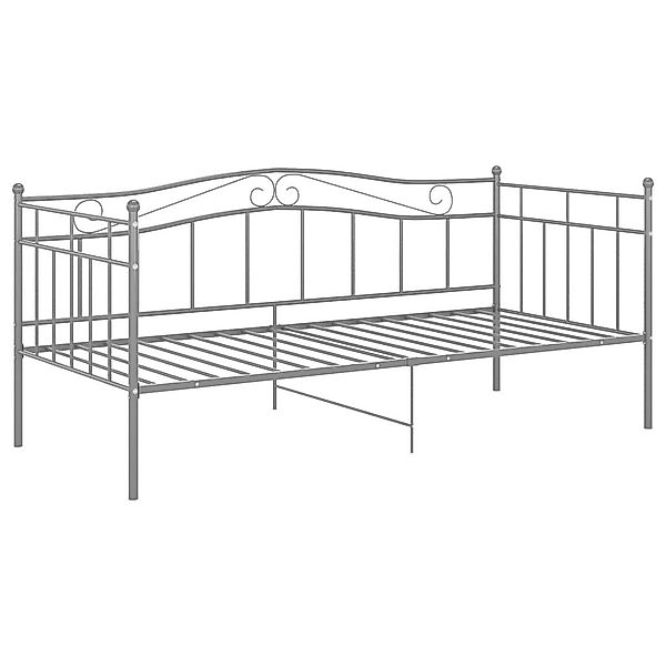 vidaXL Bett Schlafsofa Bettgestell Grau Metall günstig online kaufen