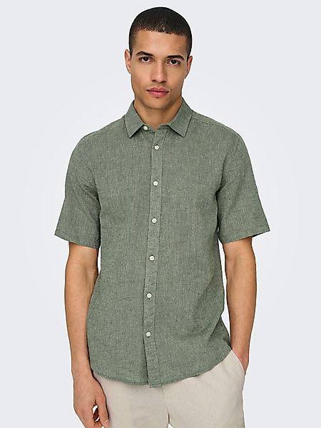 ONLY & SONS Kurzarmhemd "ONSCAIDEN SS SOLID LINEN SHIRT NOOS" günstig online kaufen