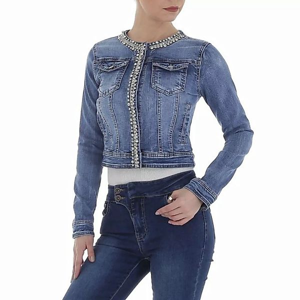 Ital-Design Jeansjacke Damen Freizeit Strass Stretch Jeansjacke in Blau günstig online kaufen
