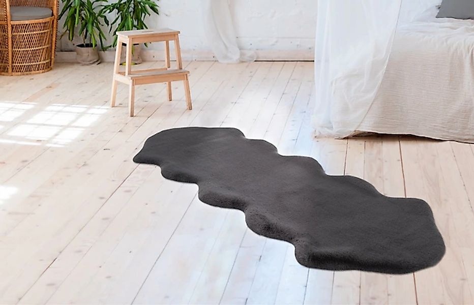 Arte Espina Fellteppich »Rabbit 300«, fellförmig, 35 mm Höhe, Kunstfell, Ka günstig online kaufen