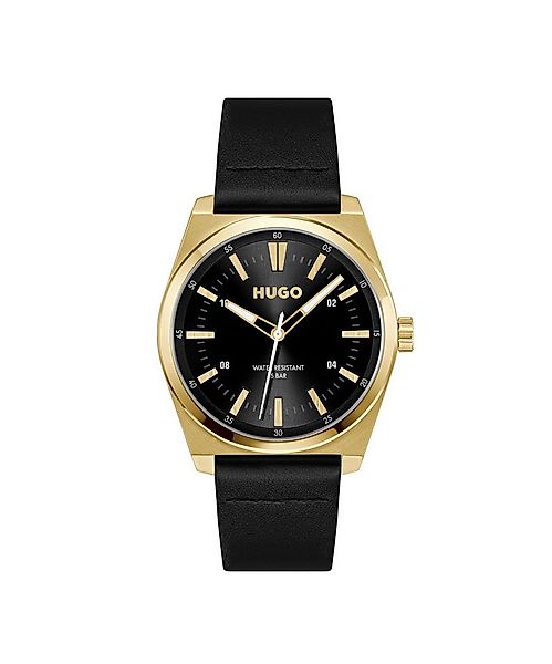 HUGO Quarzuhr #ARK 1530438, Armbanduhr, Herrenuhr, Lederarmband, analog günstig online kaufen