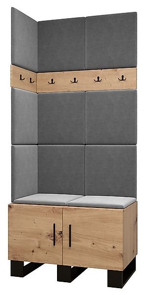 ABIKS MÖBEL Garderoben-Set ARTIN Set 11 Garderobe mit gepolsterten Paneelen günstig online kaufen