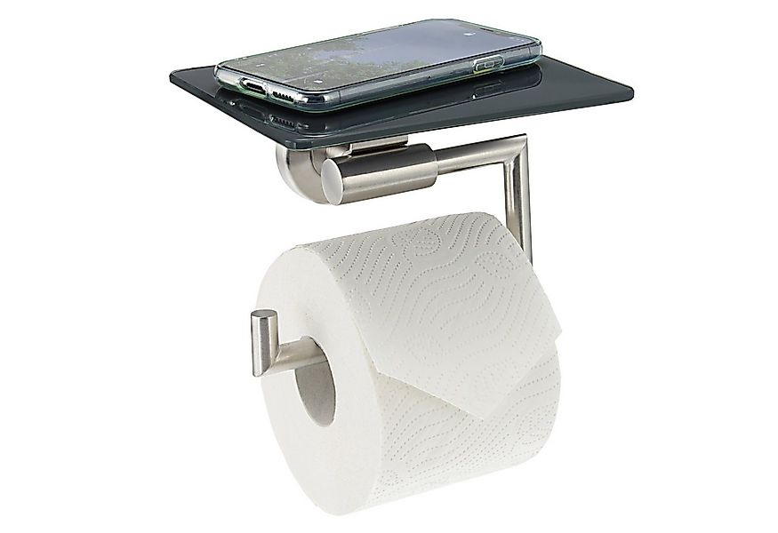 bremermann Toilettenpapierhalter Bad-Serie PIAZZA - mit Glasablage, aus Gla günstig online kaufen