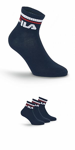 Fila Kurzsocken 3 Paar tlg. Cotton-Mix, Unisex, Kontraststreifen günstig online kaufen