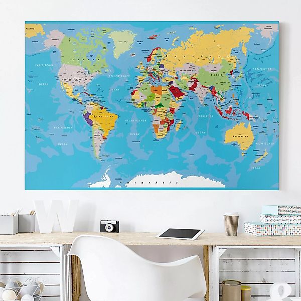 Leinwandbild Weltkarte - Querformat The World´s Countries günstig online kaufen