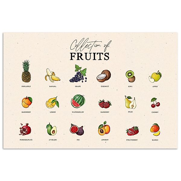 MuchoWow Poster Obstsorten - Farbenfroh - günstig online kaufen