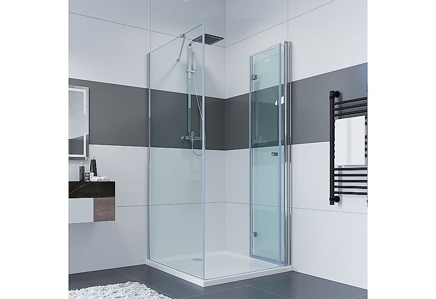 IMPTS Eckdusche Duschtür Falttür mit Seitenwand, BxT: 75x70 cm, Einscheiben günstig online kaufen