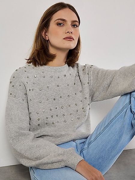 Apricot Strickpullover Besetzer Pullover, (1-tlg) mit Schmucksteinen günstig online kaufen