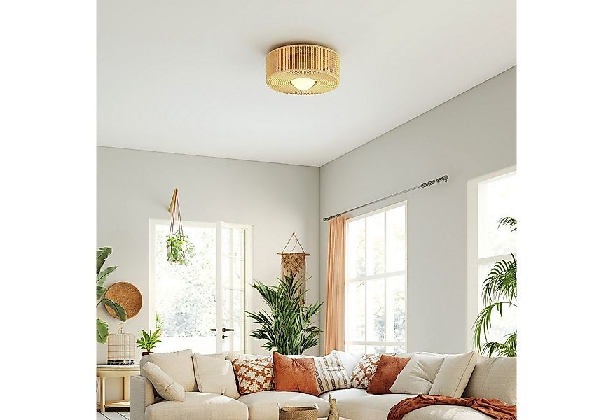 HOMCOM Deckenleuchte Hanfseil-Schirm, LED, für Schlafzimmer, Wohnzimmer, Me günstig online kaufen