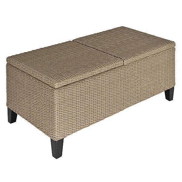 Outsunny ausziehbarer Polyrattan Gartentisch Couchtisch Stahl Khaki 103x50x günstig online kaufen