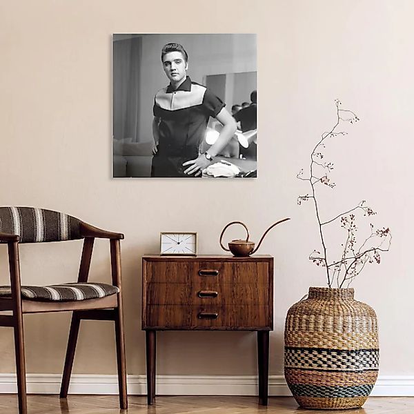 queence Acrylglasbild »Elvis Presley«, Schwarz-Weiß-Mann-Stars-Portrait-Fot günstig online kaufen
